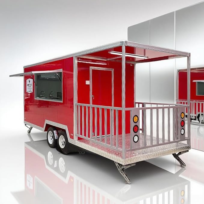 Food Truck for Sale - Mobile Food Trailer Fully Equipped with Pizza Oven, Coffee Bar, Hot Dog Cart, Freezer & Ice Cream Cooler for Commercial Use & Street Vendors - Image 2