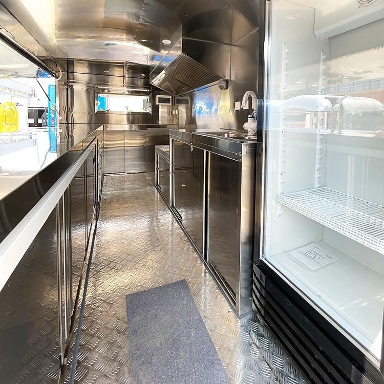 Food Truck for Sale - Mobile Food Trailer Fully Equipped with Pizza Oven, Coffee Bar, Hot Dog Cart, Freezer & Ice Cream Cooler for Commercial Use & Street Vendors - Image 7