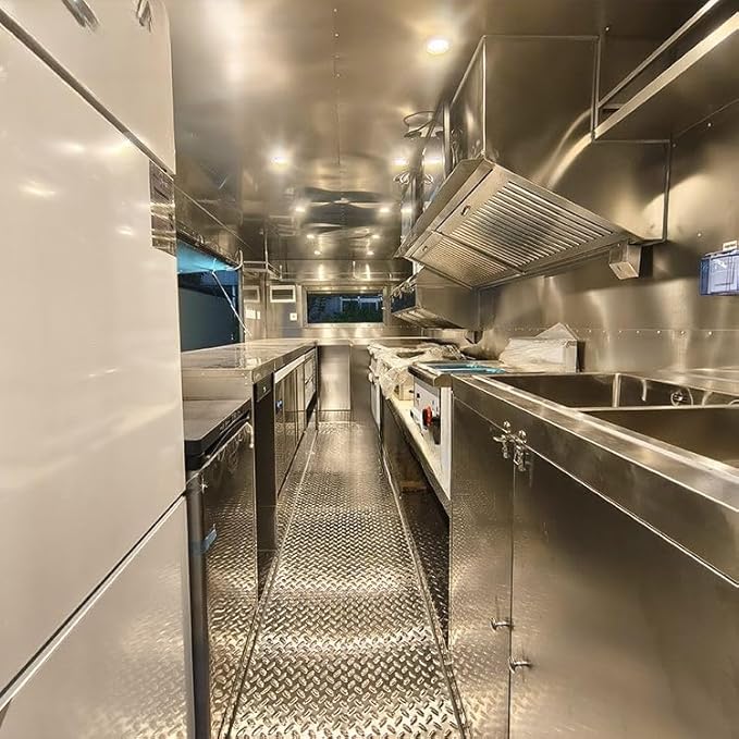 Food Truck for Sale - Mobile Food Trailer Fully Equipped with Pizza Oven, Coffee Bar, Hot Dog Cart, Freezer & Ice Cream Cooler for Commercial Use & Street Vendors - Image 6