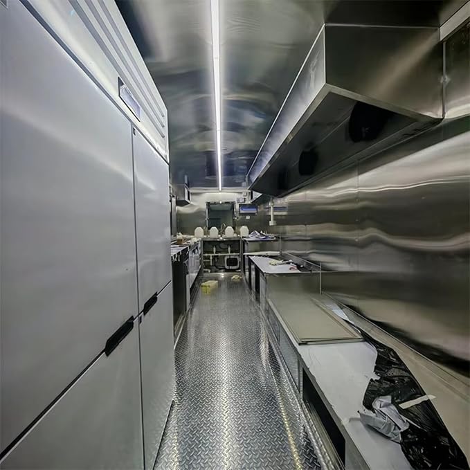 Fully Equipped Food Trailer for Sale, Mirror Stainless Steel Concession Food Truck for Hamburger Pizza BBQ Hot Dog Ice Cream Coffee, Ideal for Festivals Street Catering & Commercial - Image 6