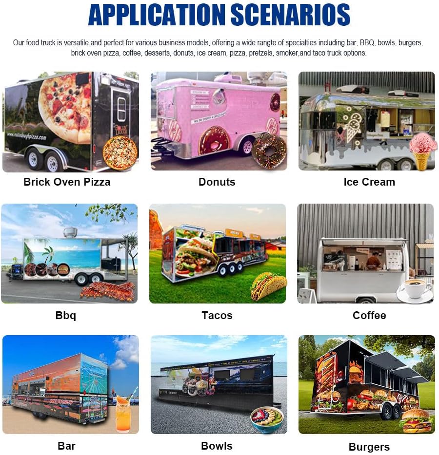 Food Truck for Sale - Mobile Food Trailer Fully Equipped with Pizza Oven, Coffee Bar, Hot Dog Cart, Freezer & Ice Cream Cooler for Commercial Use & Street Vendors - Image 9