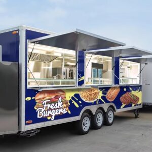 Food Trailer Fully Equipped, Customized Concession Trailer for Sale, Mobile Food Truck, Hamburger Taco Ice Cream Coffee Cart, for Business