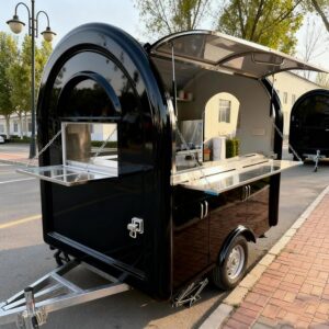 Mobile Food Trailer - Mini Towable Kitchen Truck, Outdoor Coffee Cart, Commercial Street Catering Trailers for Ice Cream, Drinks, and Fast Food Vending